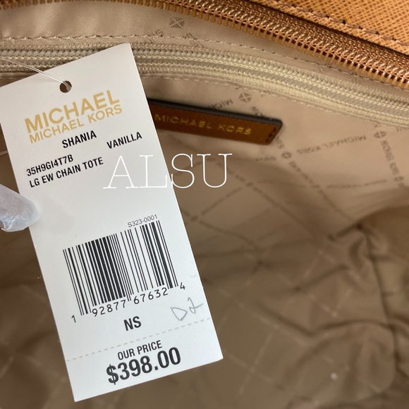 Michael Kors Shania Chain Tote Vanilla Leather LG - Picture 8 of 8